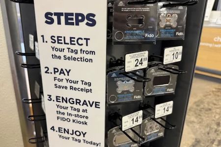 Fido dog and cat tag engraving